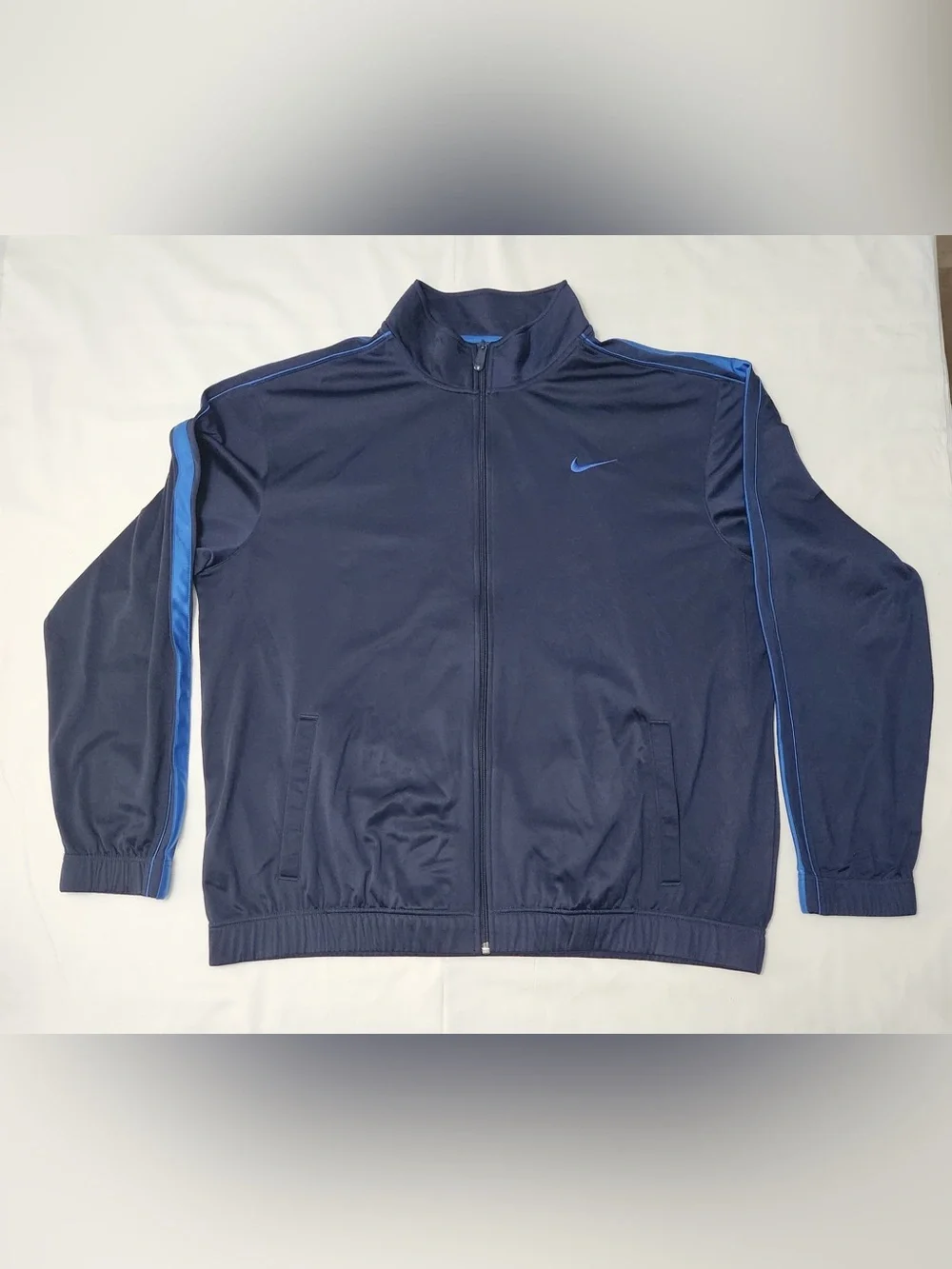 Nike Tracksuit Top Mens Size XL Blue Striped Jogging Basketball Training